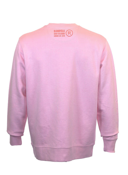 Bloodyelle Cotton Pink and Dusty Pink Flock Infinity Logo Sweatshirt