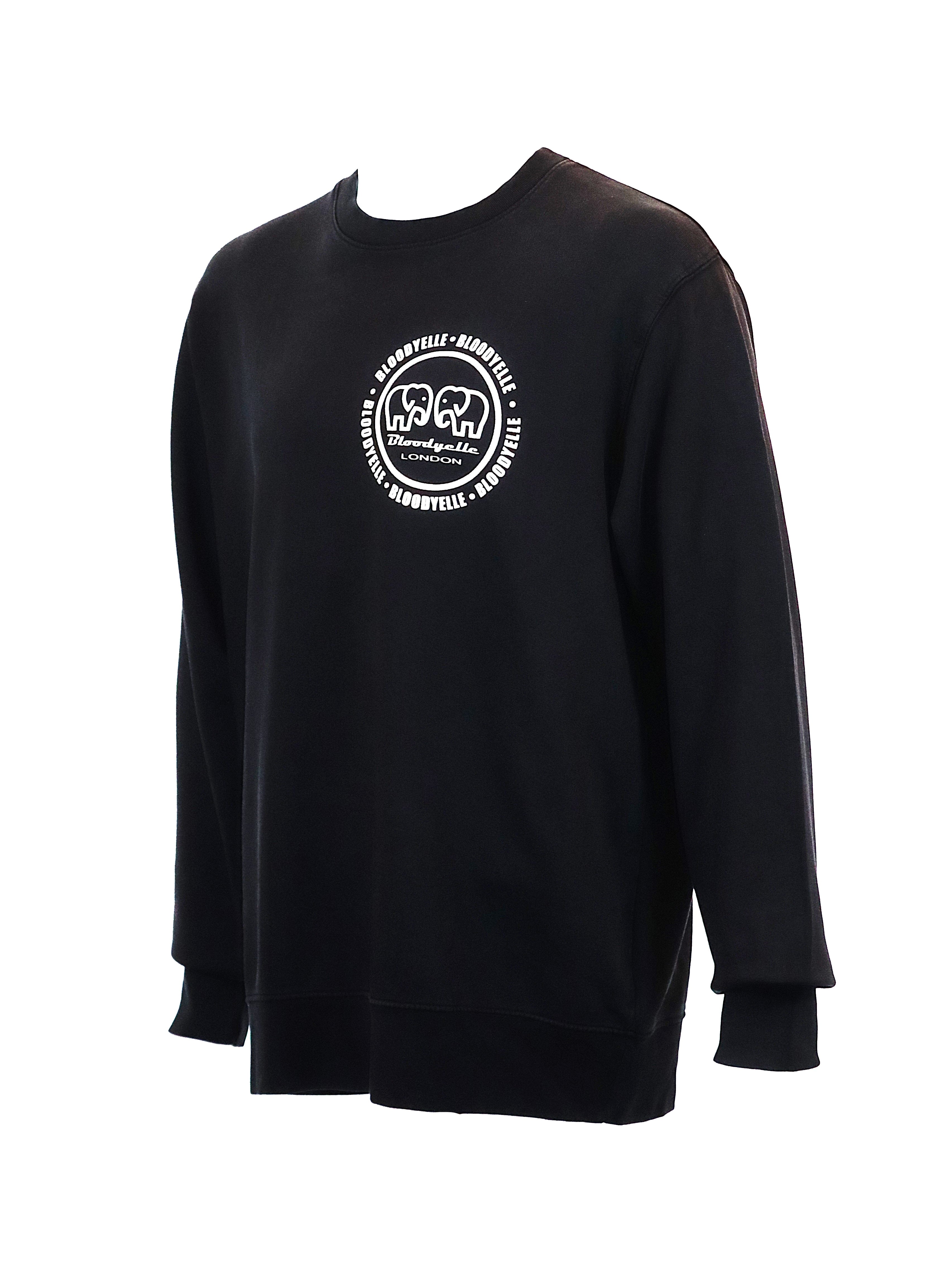 Sweatshirt Black with Raised Metallic Silver Infinity Logo