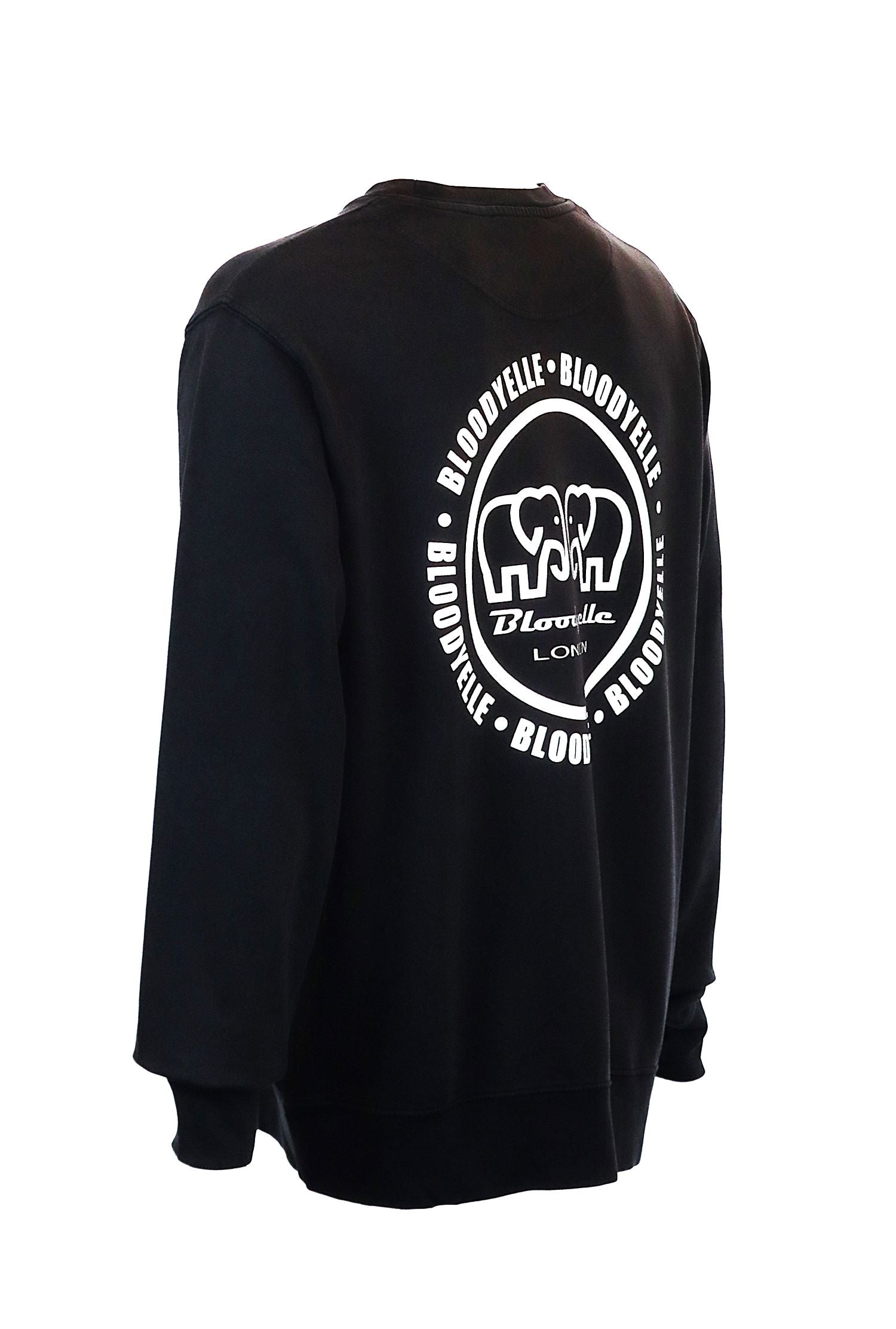 Sweatshirt Black with Raised Metallic Silver Infinity Logo