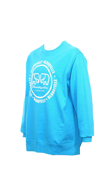 Bloodyelle Aqua Blue and White Infinity Logo Sweatshirt