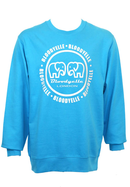 Bloodyelle Aqua Blue and White Infinity Logo Sweatshirt