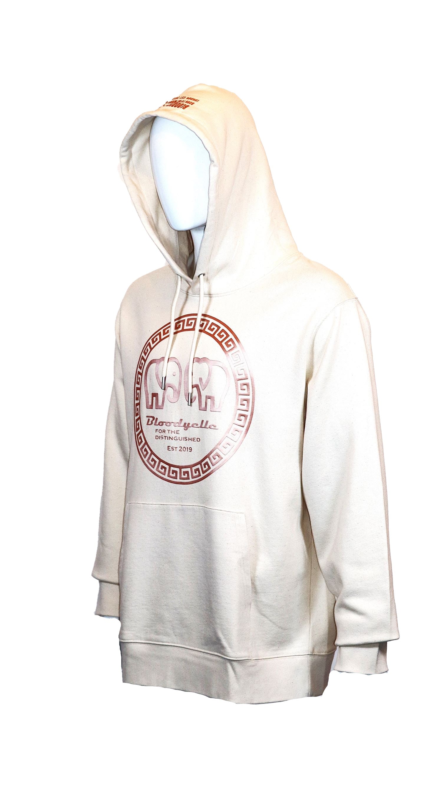 Hoodie Beige with Raised Gold Greek Legendary logo