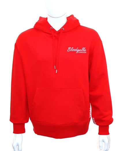 Red with White Flock Bloodyelle Signature Hoodie