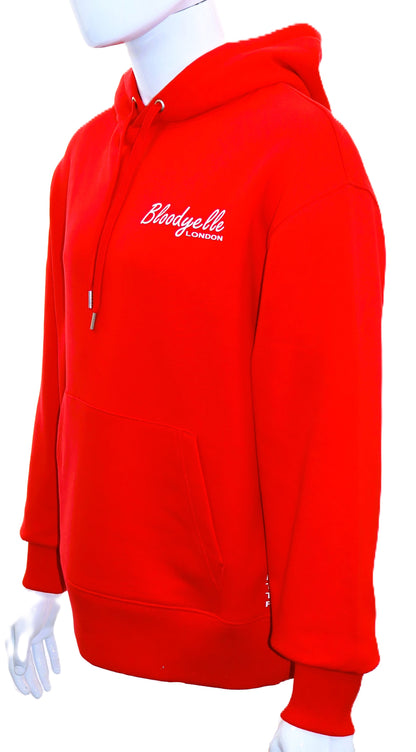 Red with White Flock Bloodyelle Signature Hoodie