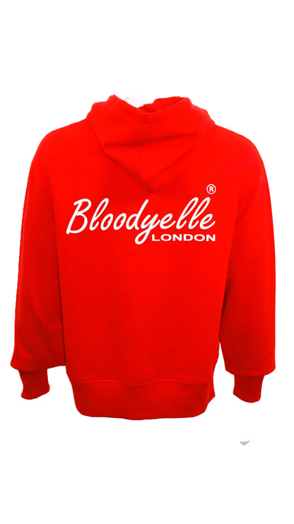 Red with White Flock Bloodyelle Signature Hoodie