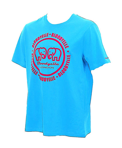 Large Logo Infinity Blue with Neon Pink Flock T-Shirt