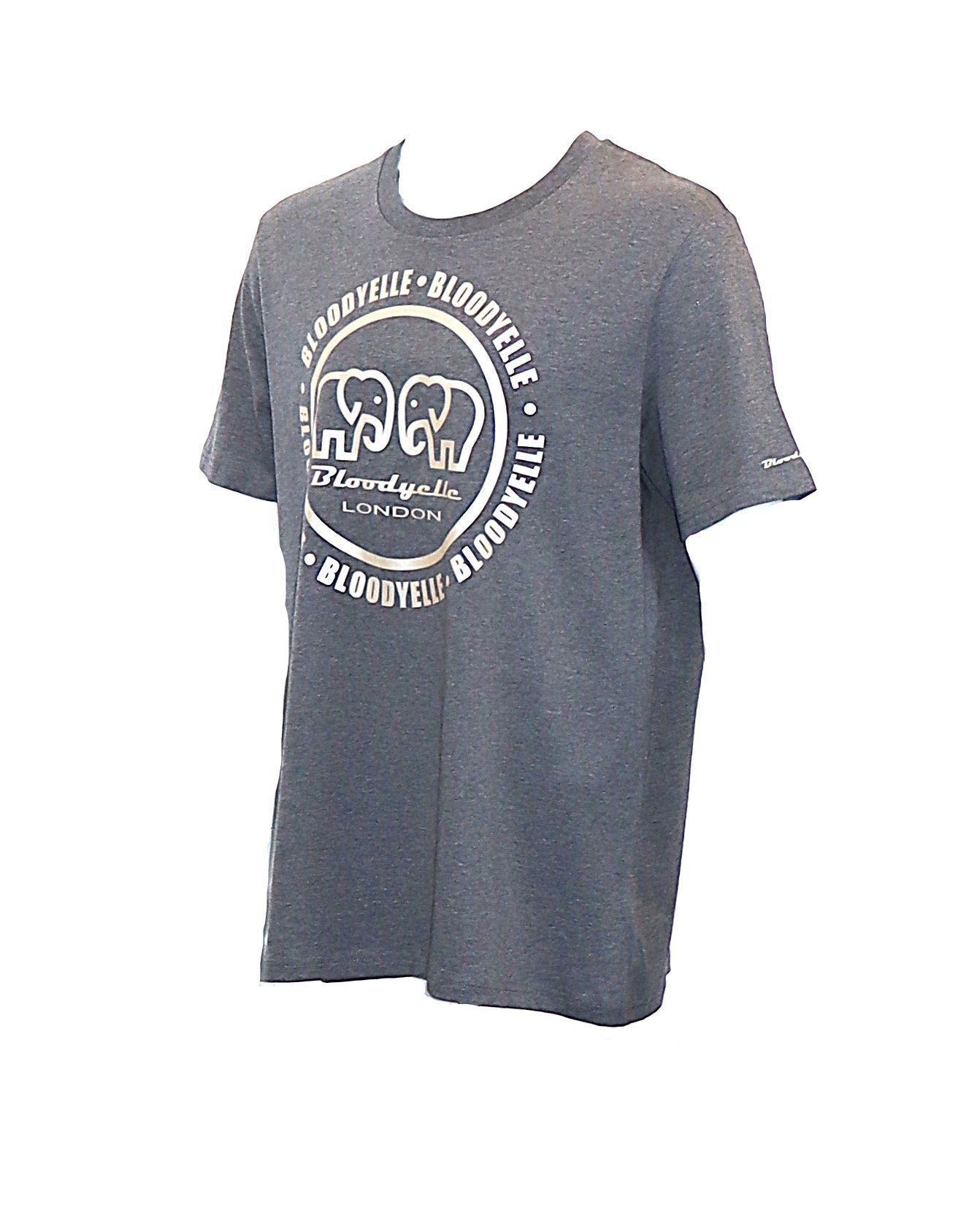 Large Infinity Logo Heather Gray and Metallic Beige T-Shirt