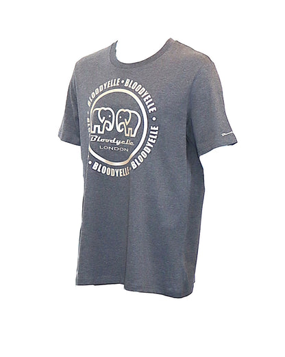 Large Infinity Logo Heather Gray and Metallic Beige T-Shirt