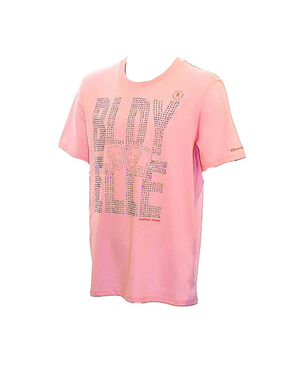 Limited Edition Pink Large Logo Crystal T-Shirt