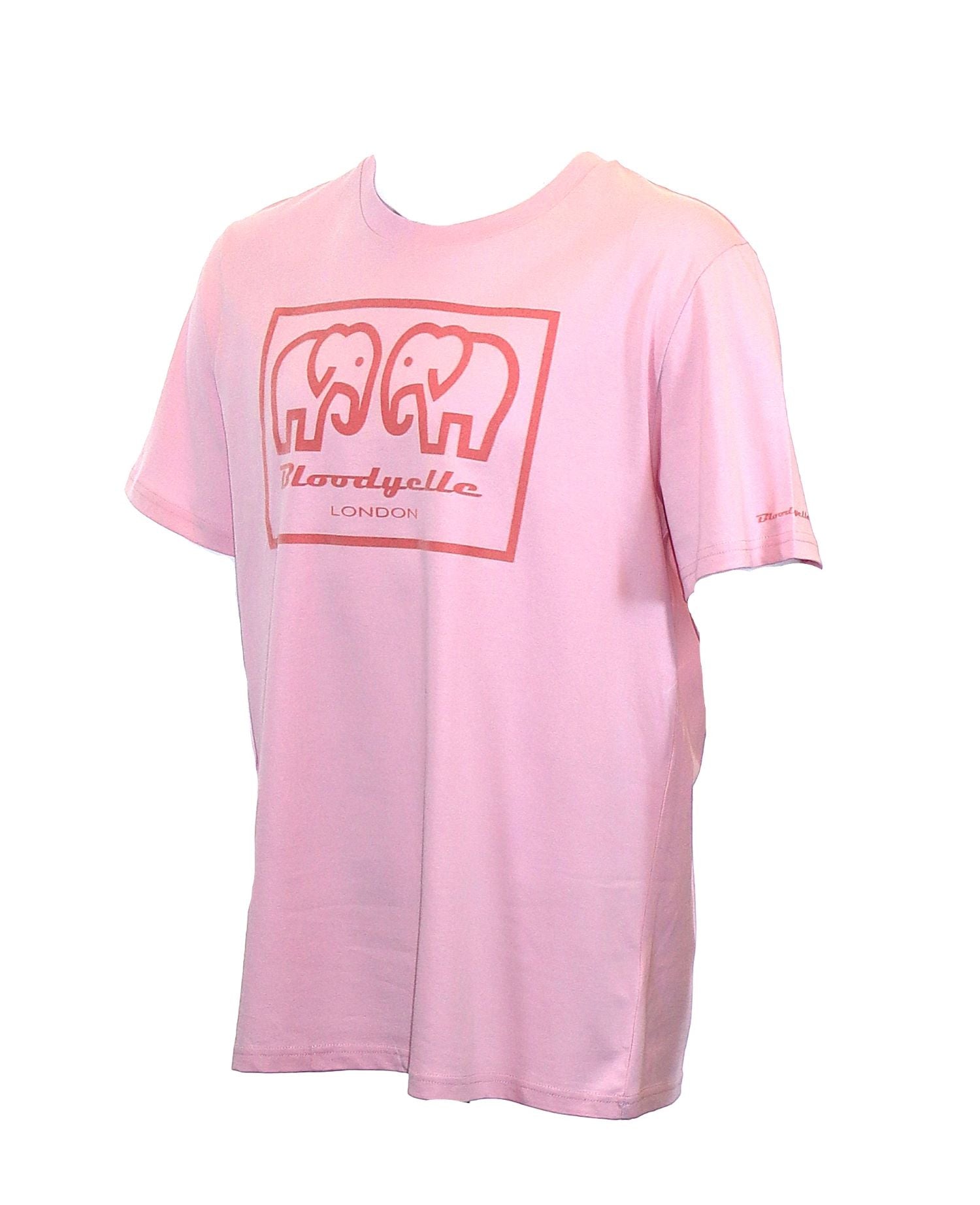 Elephant Box Outline Pink with Pink Flock Logo T-Shirt