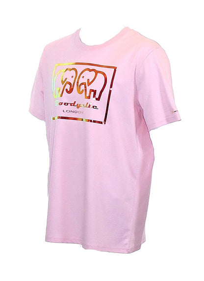 Elephant Box Outline Pink with Metallic Red Logo T-Shirt