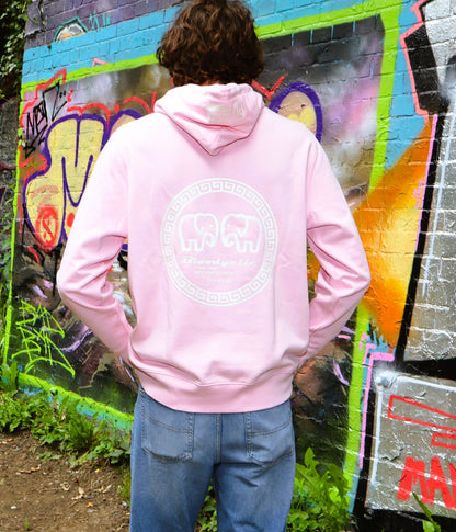 Hoodie Cotton Pink with Glow in the dark Greek Legendary logo