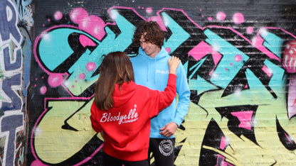 Red with White Flock Bloodyelle Signature Hoodie