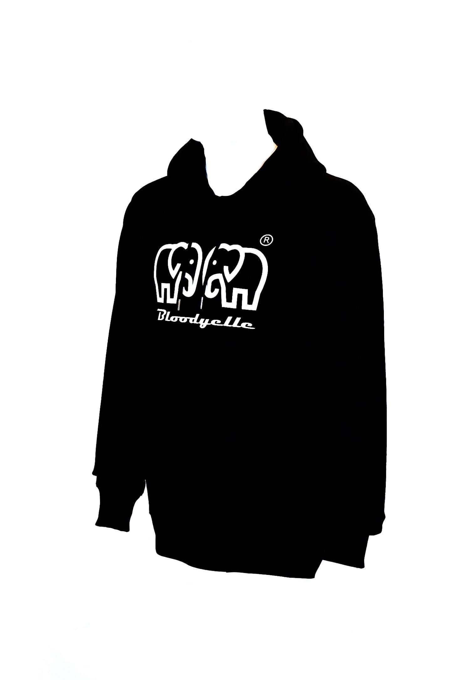 Bloodyelle Brand Hoodie Black with White Logo