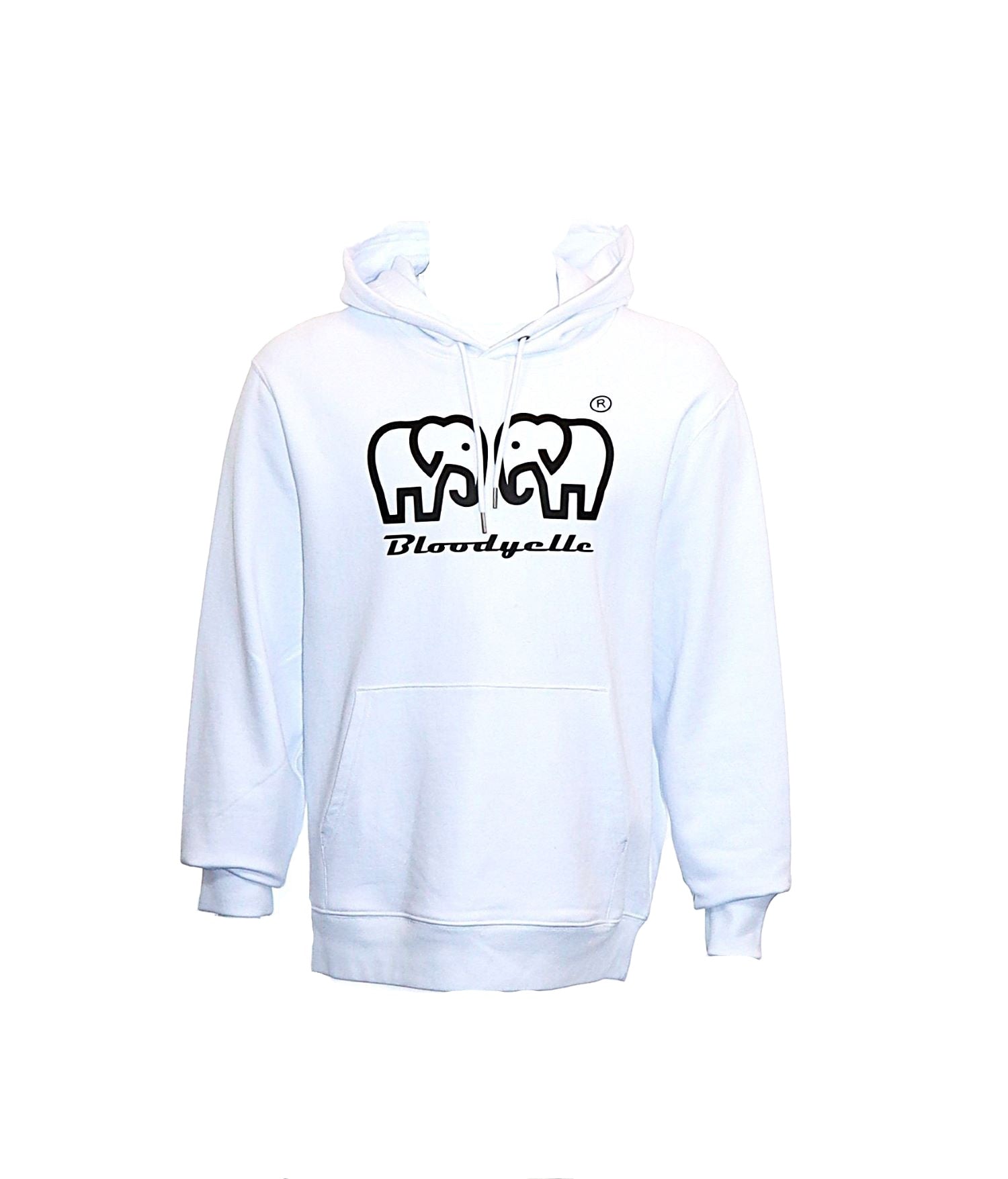 Bloodyelle Brand Hoodie White with Black Logo