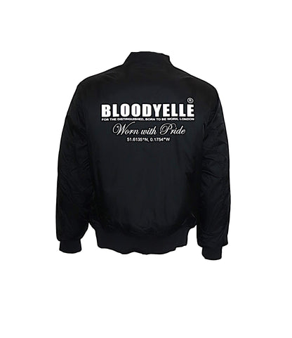 Black Signature Bomber Jacket with Grey Reflective Logo