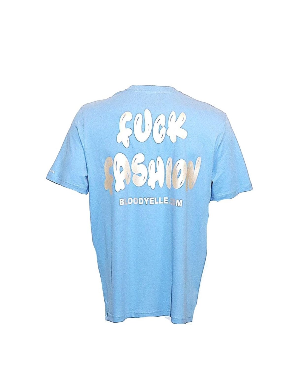 F**K Fashion Light Blue and pale Gold T-Shirt