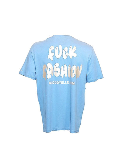 F**K Fashion Light Blue and pale Gold T-Shirt