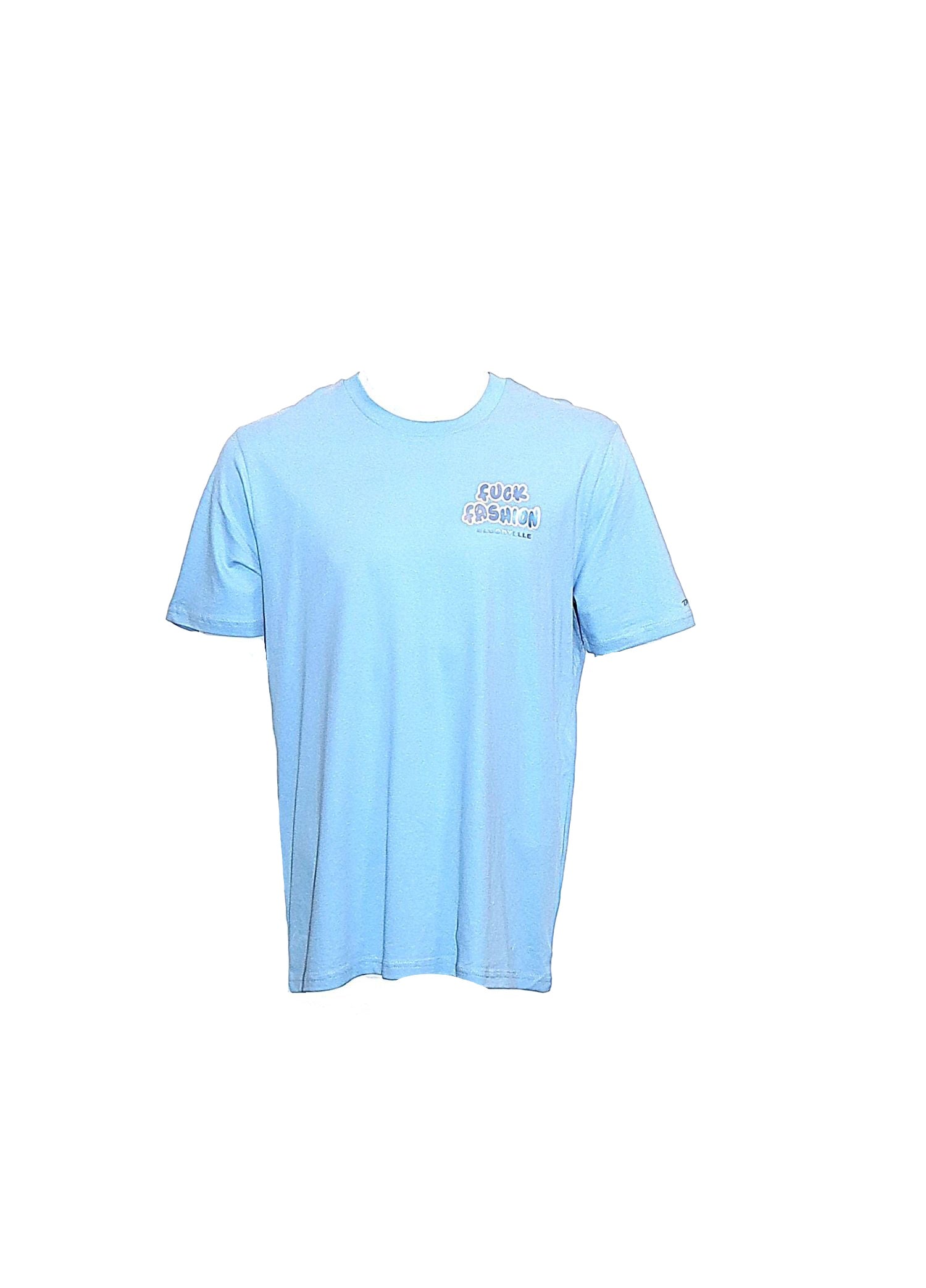 F**K Fashion Limited Edition Light Blue with Metallic Blue pale Gold T-Shirt