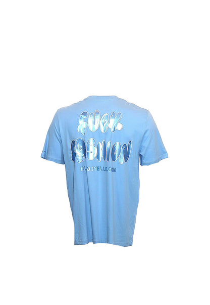 F**K Fashion Light Blue and pale Gold T-Shirt