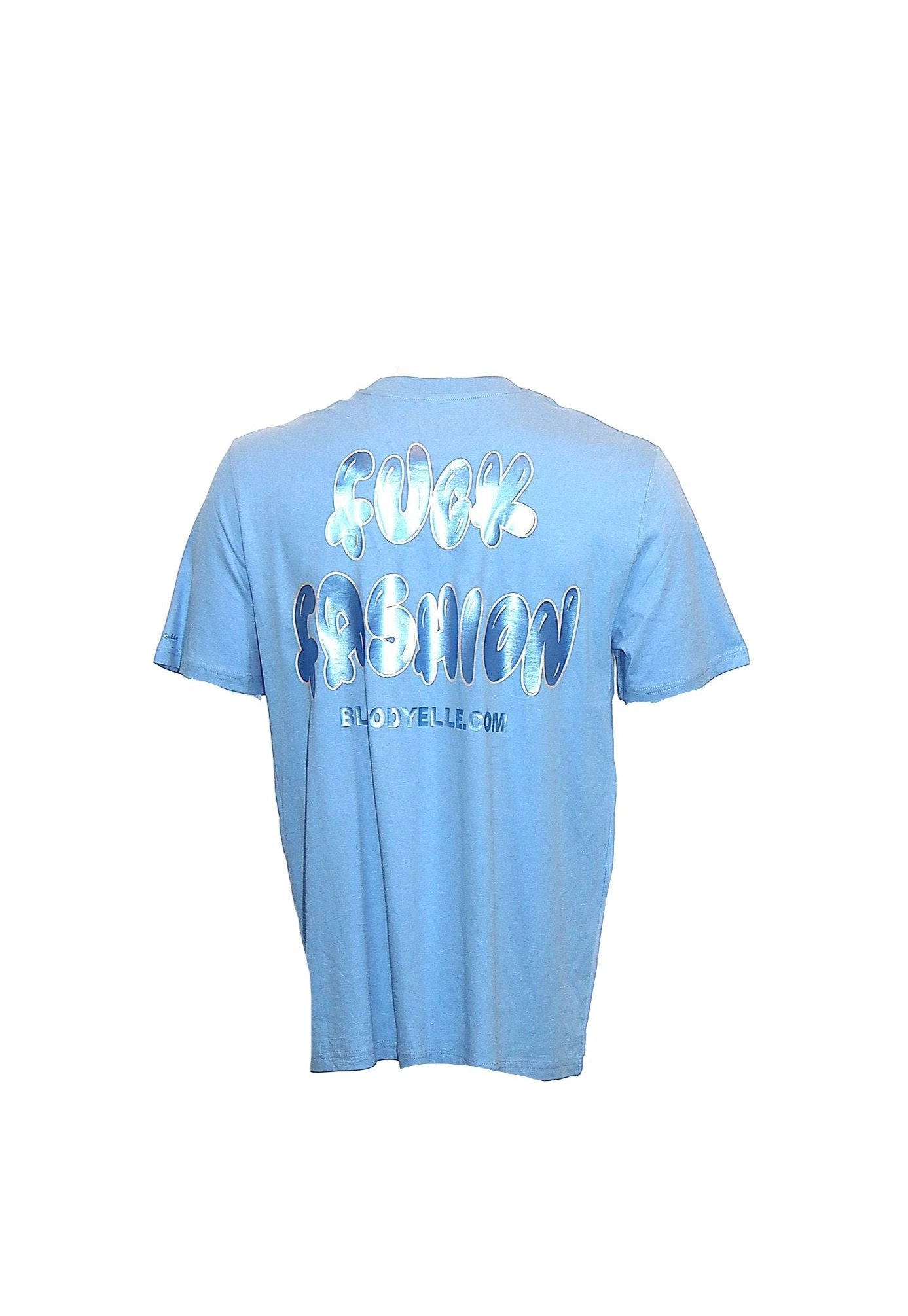 F**K Fashion Limited Edition Light Blue with Metallic Blue pale Gold T-Shirt