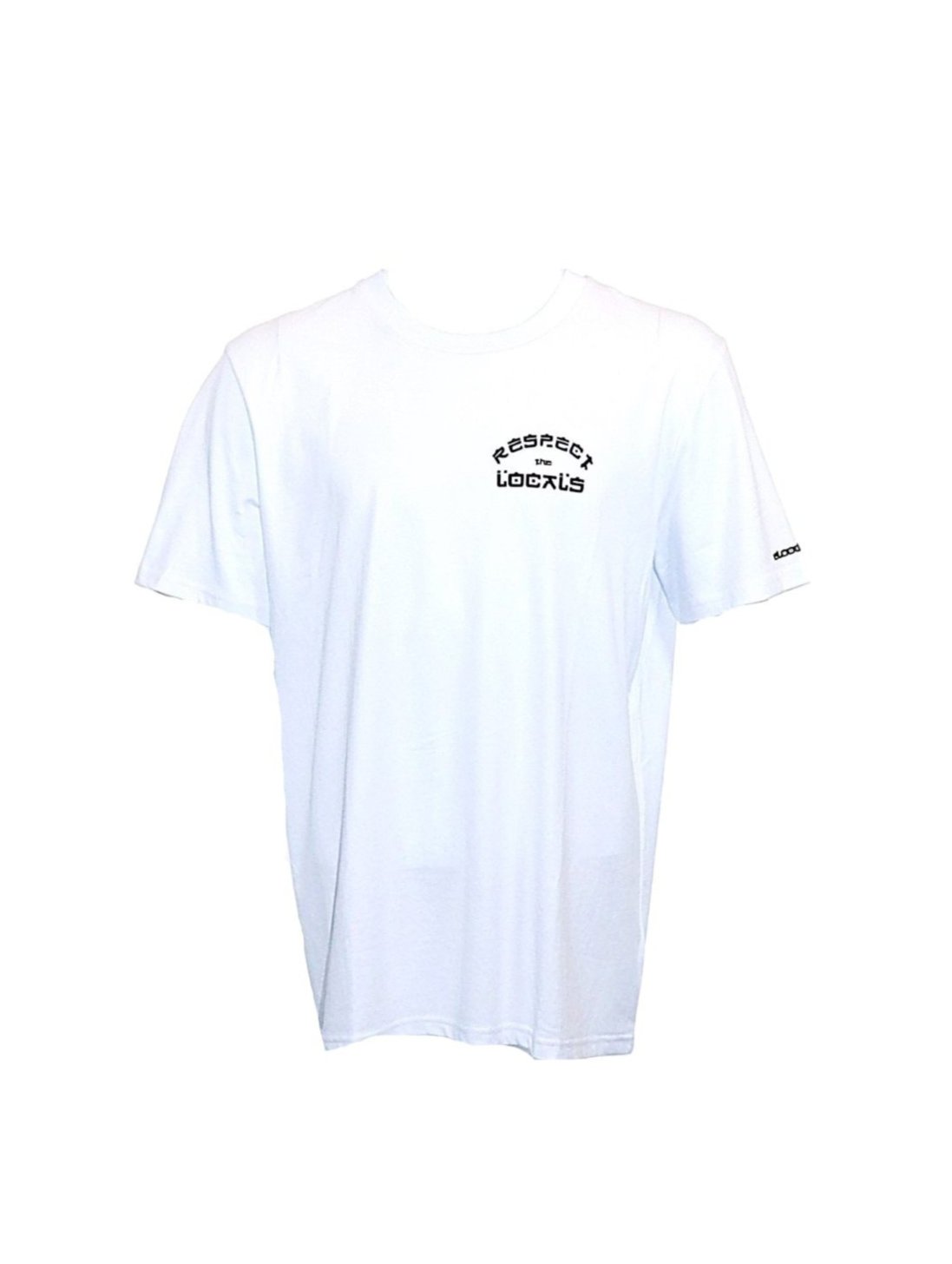 White with Black Flock Respect the Locals T-Shirt