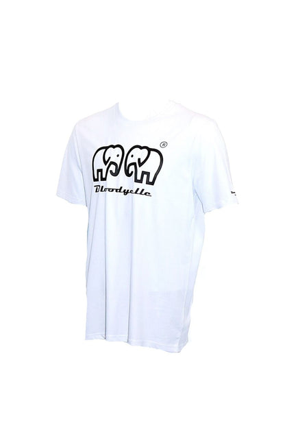 Bloodyelle Elephant  White with Black Raised Logo T-Shirt