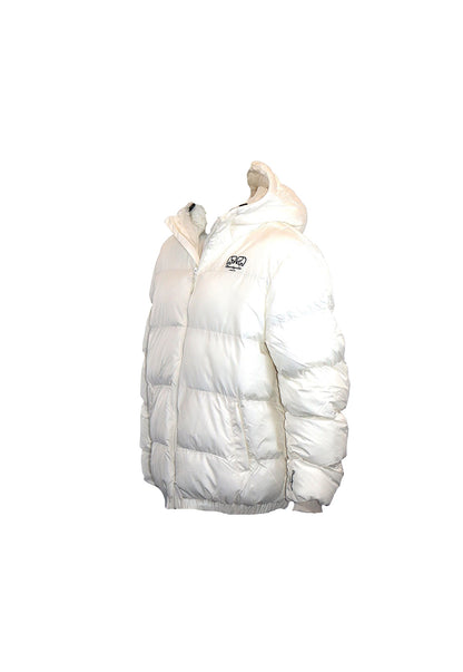 White Heavy Hooded Oversized Puffer Jacket