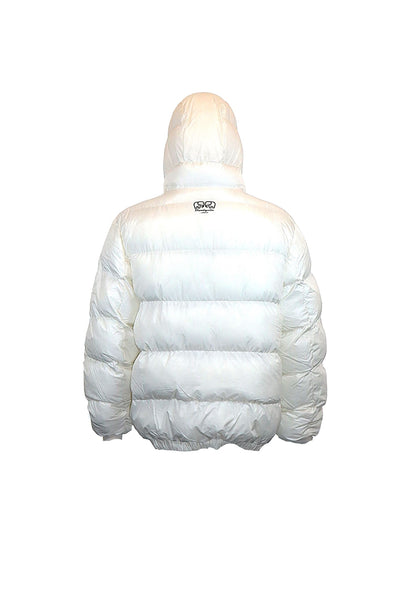 White Heavy Hooded Oversized Puffer Jacket