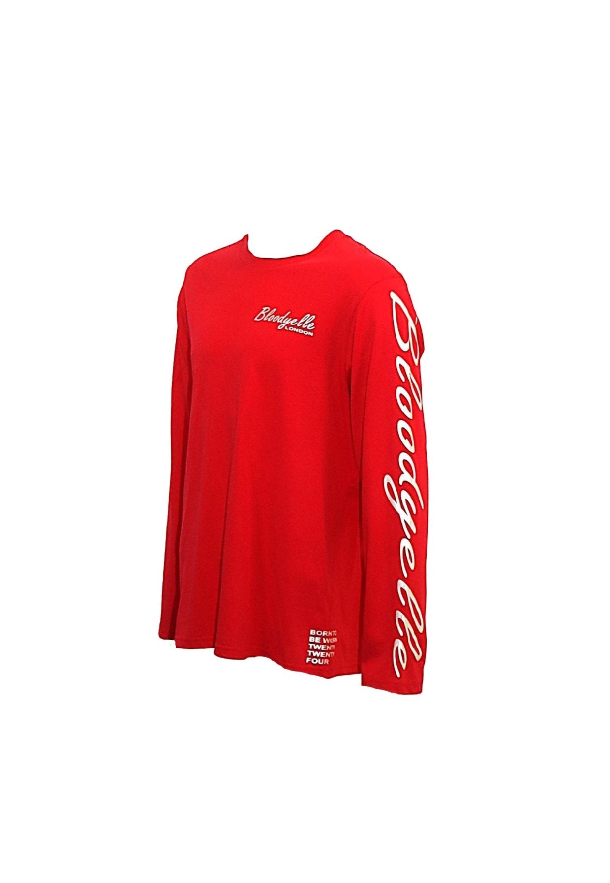 Red with Pale Gold Metallic Signature Long Sleeve T-Shirt