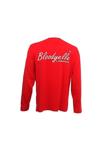 Red with Pale Gold Metallic Signature Long Sleeve T-Shirt