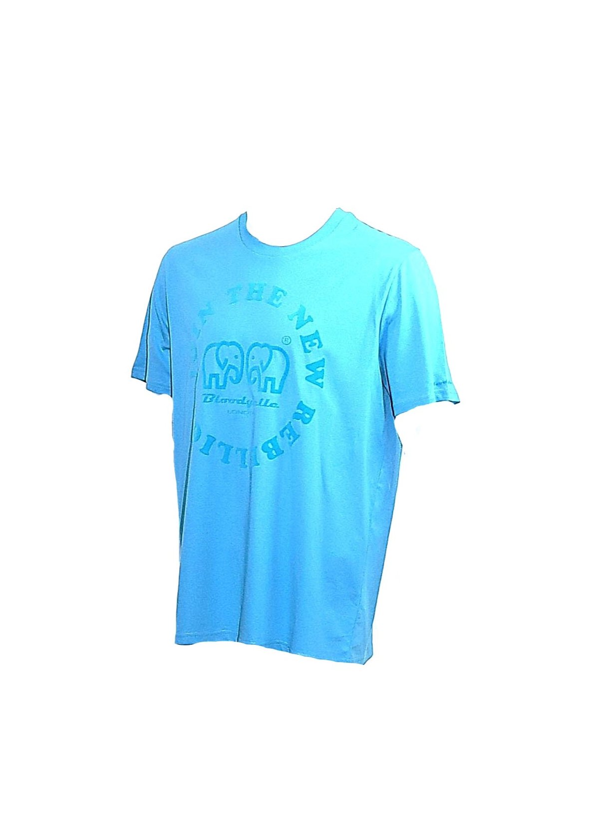 Join The New Rebellion Aqua Blue and Neon Blue Flock T-Shirt