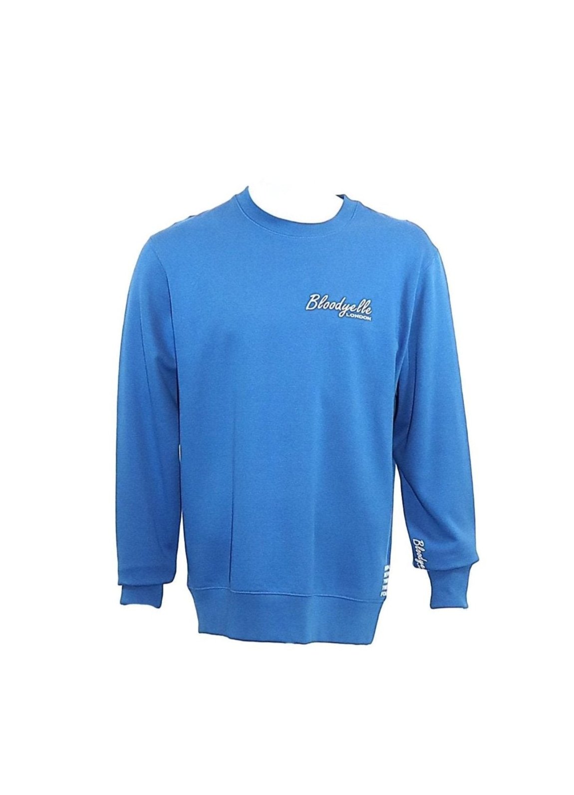 Bloodyelle Mindful Blue Signature Sweatshirt with White Flock