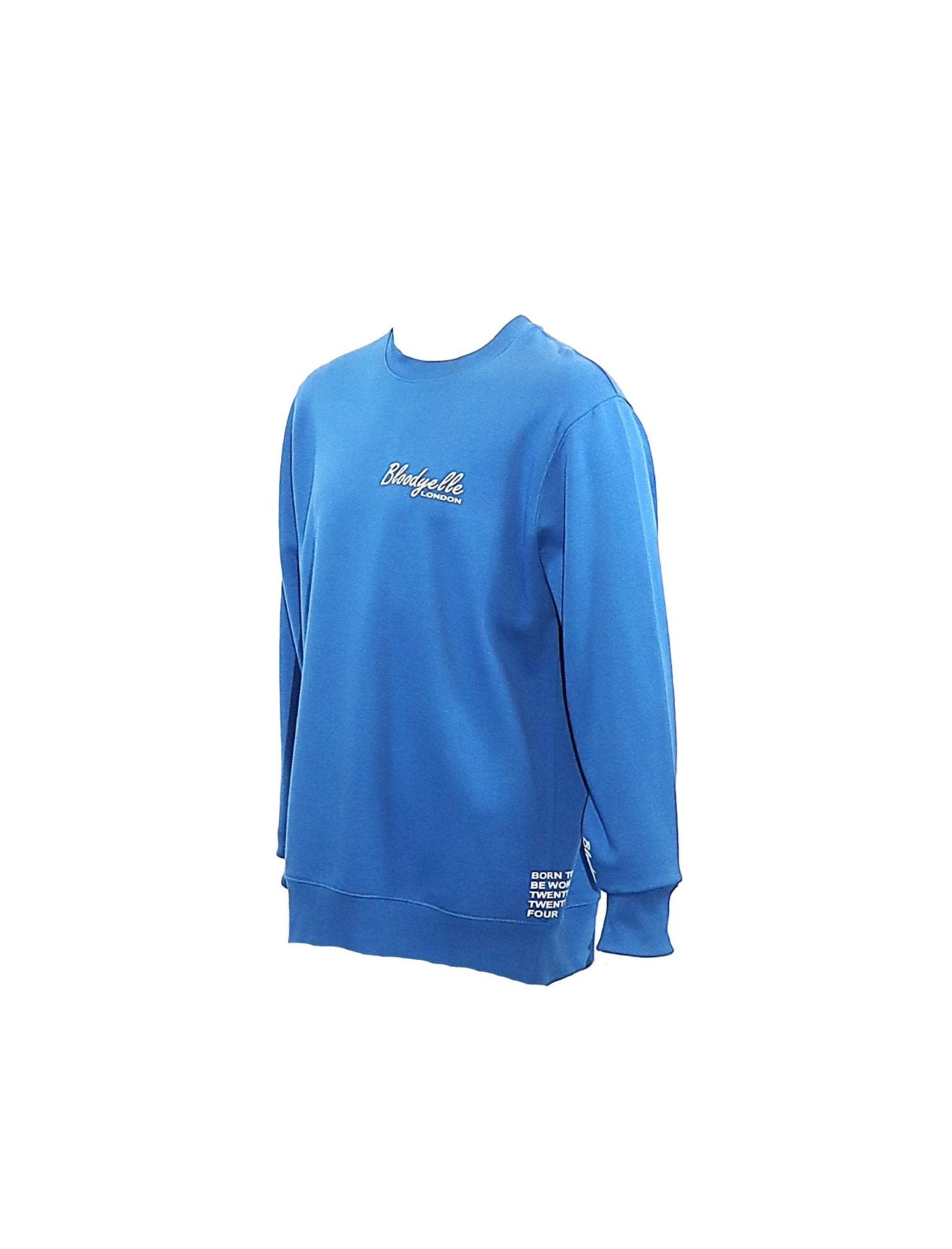 Bloodyelle Mindful Blue Signature Sweatshirt with White Flock