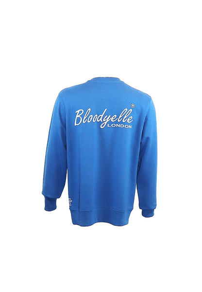 Bloodyelle Mindful Blue Signature Sweatshirt with White Flock