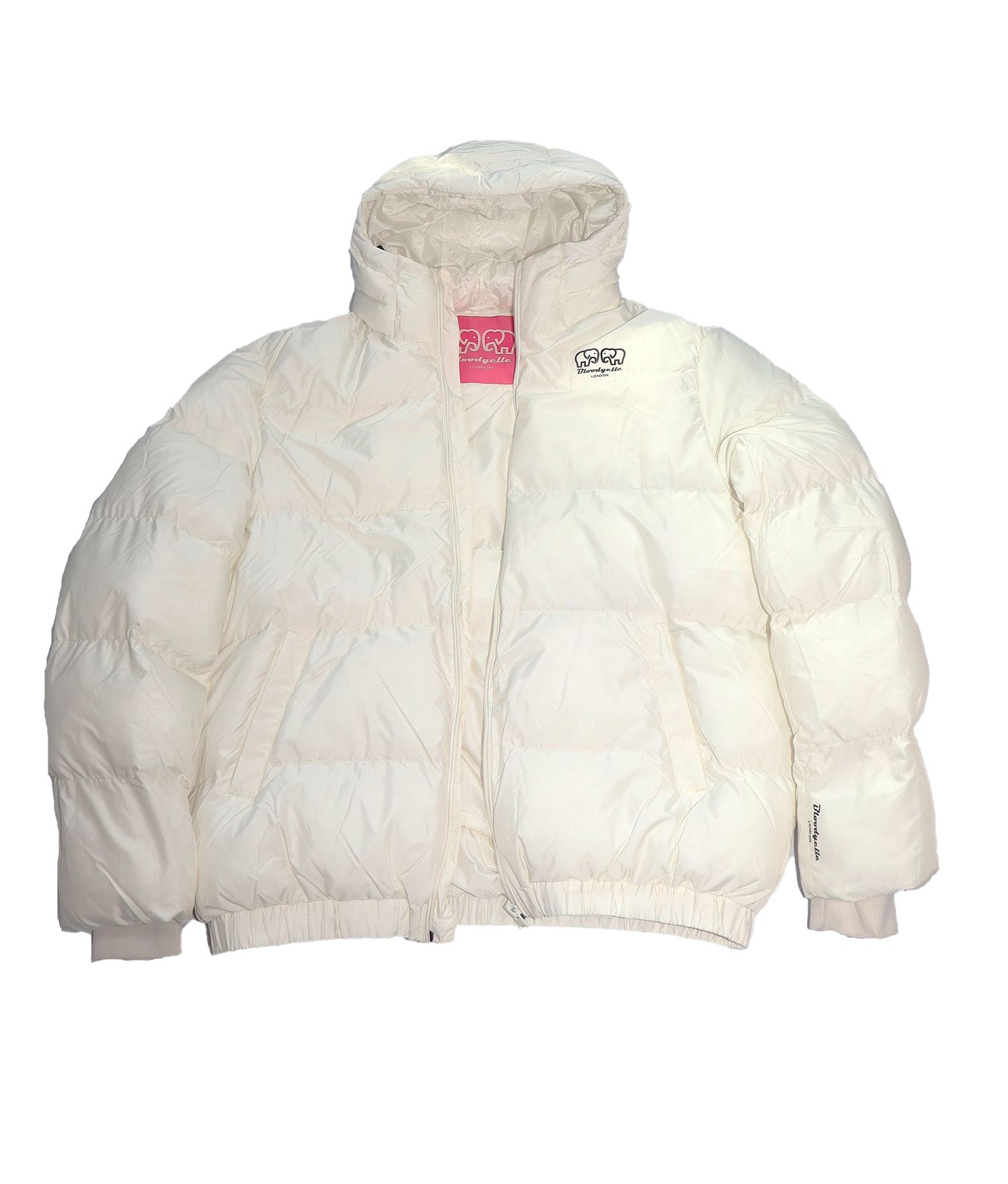 White Heavy Hooded Oversized Puffer Jacket