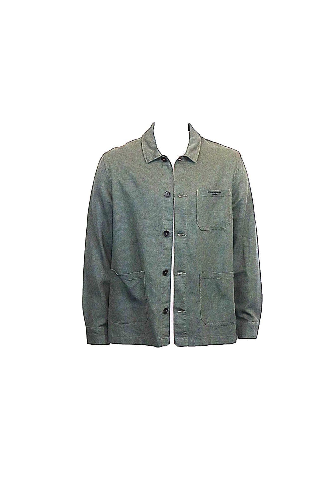 Khaki Cotton and Linen Basic Over Shirt Jacket