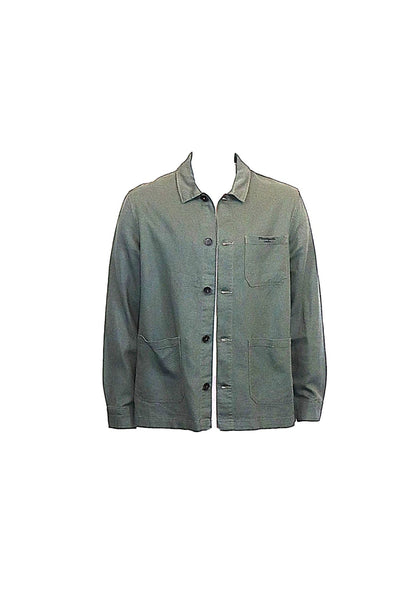 Khaki Cotton and Linen Basic Over Shirt Jacket