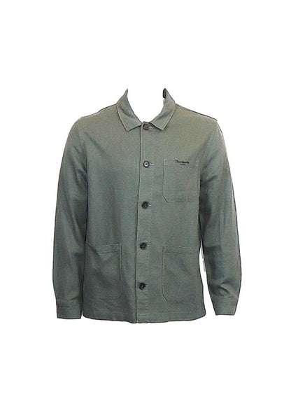 Khaki Cotton and Linen Basic Over Shirt Jacket