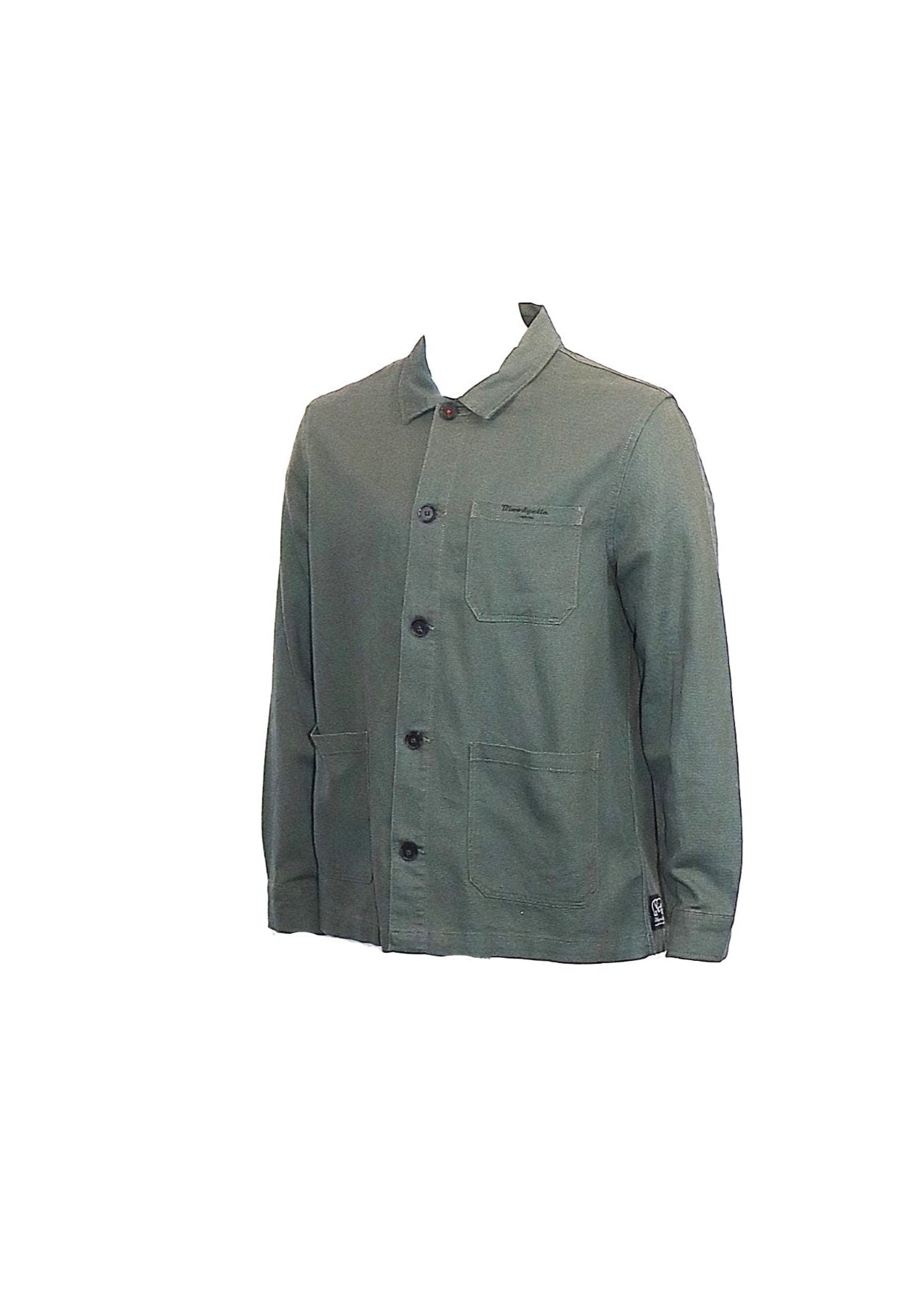 Khaki Cotton and Linen Basic Over Shirt Jacket