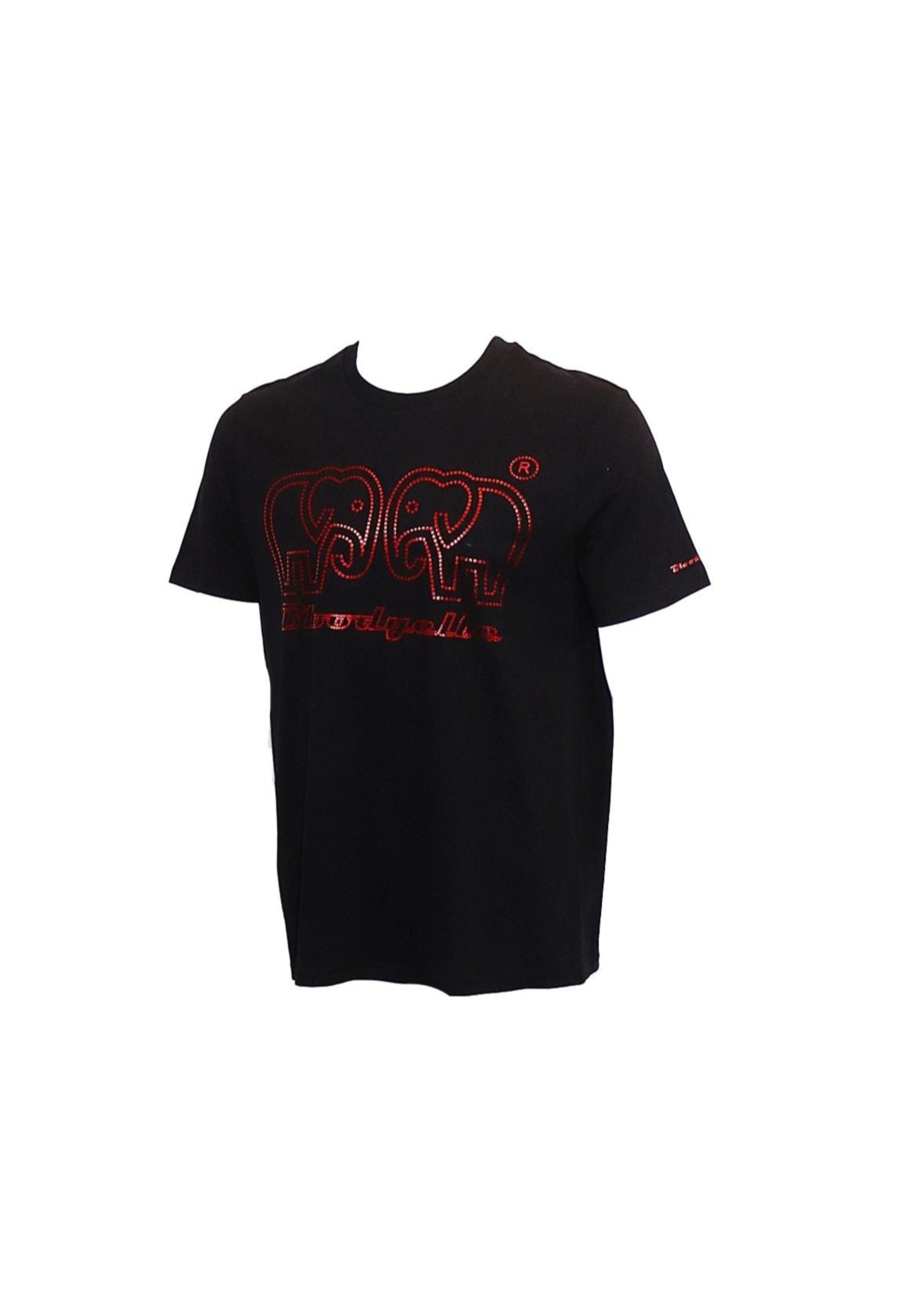 Black with Metallic Red logo Elephant Dot T-Shirt