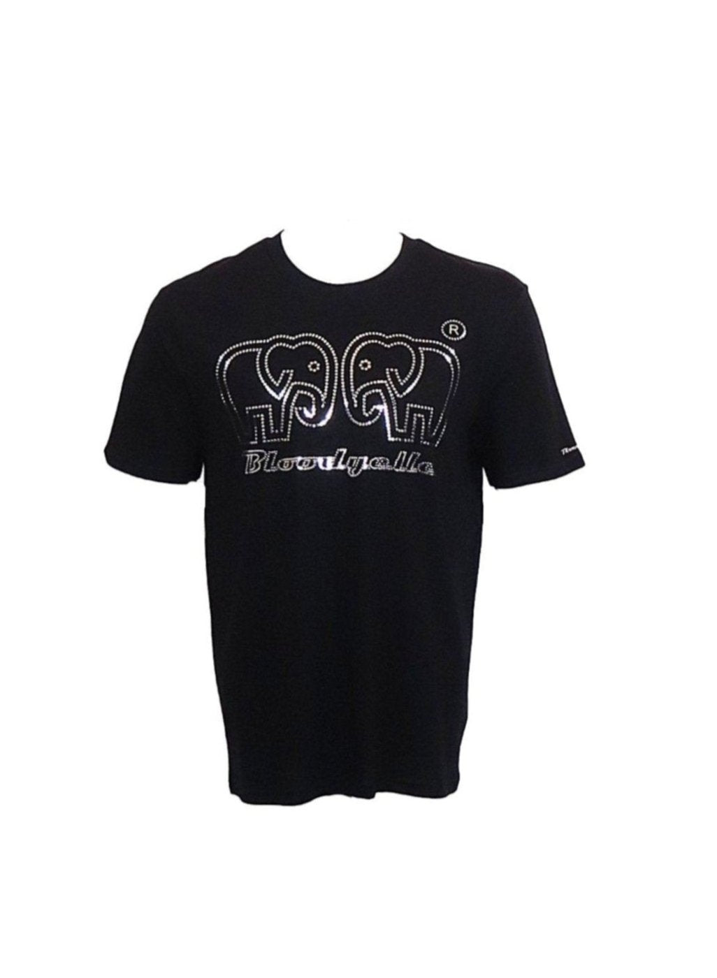 Black with Metallic Silver logo Elephant Dot T-Shirt