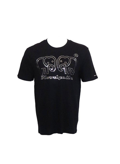 Black with Metallic Silver logo Elephant Dot T-Shirt