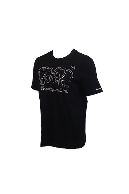 Black with Metallic Silver logo Elephant Dot T-Shirt