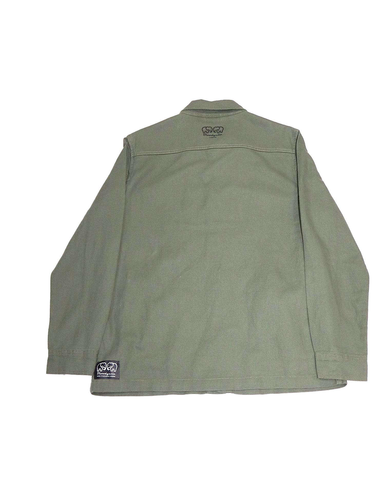 Khaki Cotton and Linen Basic Over Shirt Jacket