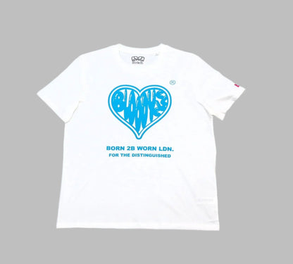 Flock Heart - Limited Edition White and Neon Blue T-Shirt