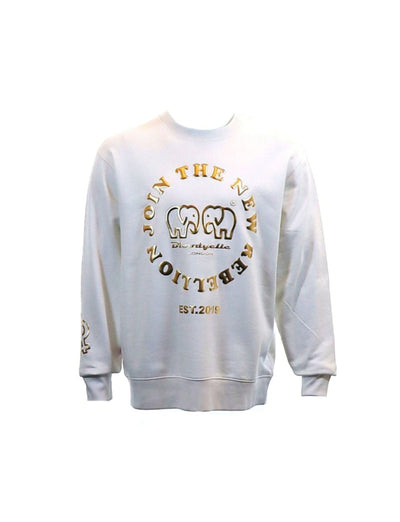 White and Gold Puff Sweatshirt
