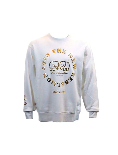 New : Join the New Rebellion White and Gold Puff Sweatshirt