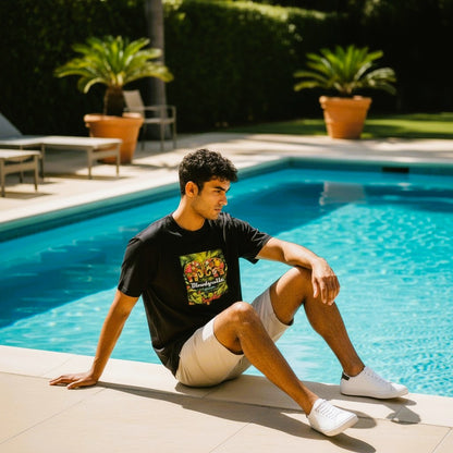 Black Jungle Print T-Shirt