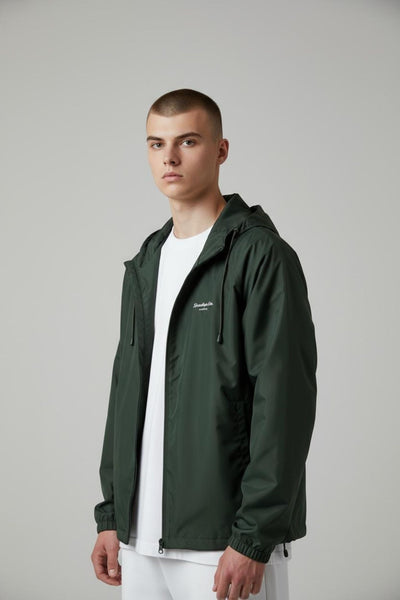 Green Lightweight Streetwear Windbreaker – Bold Urban Jacket